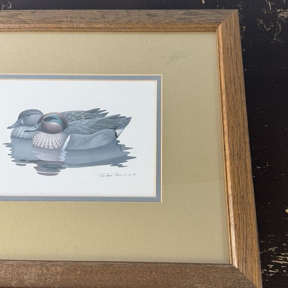 Richard Sloan Duck Prints Set Of 2 Vintage 1981 13x16 Plastic Panel Wood Frames - Picture 7 of 10